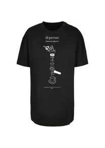 Mister Tee T-Shirt MISTERTEE "MisterTee Ladies Depresso Oversized Boyfriend Tee", Damen, Gr. M, schwarz, 100% Baumwolle, bedruckt, oversize, Rundhals, Shirts T-Shirt