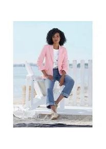 Jackenblazer Heine "Blazer", Herren, Gr. 40, flamingo, wei&szlig;, gestreift, 65% Polyester, 35% Baumwolle, Blazer