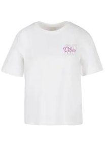 T-Shirt MISS TEE "Miss Tee Good Vibes Wording Tee", Damen, Gr. 4XL, wei&szlig;, 100% Baumwolle, bedruckt, oversize, Rundhals, Shirts T-Shirt