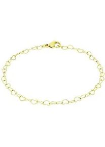 Armband Amor "Herzchenarmband", gelbgoldfarben, Armb&auml;nder, Damen, 19cm, Edelstahl, Armband