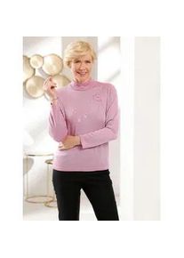Classic Dog Stehkragenpullover CLASSIC "Stehkragen-Pullover", Damen, Gr. 42, rosa (altrosa), 86% Polyacryl, 9% Polyester, 5% metallisierte Fasern, meliert, Pullover Stehkragenpullover