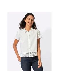 Kurzarmbluse Inspirationen, Damen, Gr. 40, ecru, 100% Baumwolle, unifarben, Blusen