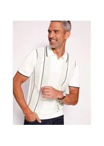 Classic Dog Polokragenpullover CLASSIC "Kurzarm-Pullover", Damen, Gr. 52, ecru, marine, 50% Baumwolle, 50% Polyacryl, gemustert, gestreift, Pullover