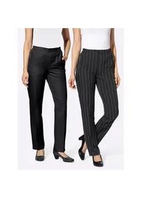 Webhose Classic Basics, Damen, Gr. 23, Kurzgr&ouml;&szlig;en, schwarz-wei&szlig; (schwarz, schwarz, wei&szlig;, gestreift), 100% Polyester, gemustert, gestreift, unifarben, lang, Hosen