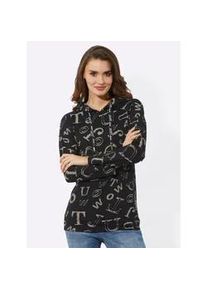 Longshirt Inspirationen "Longshirt", Damen, Gr. 48, braun (schwarz, schlamm), 100% Baumwolle, gemustert, mehrfarbig, Shirts Longshirt