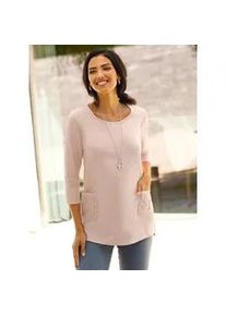 Longshirt Classic Basics "Longshirt", Damen, Gr. 52, puder, 100% Baumwolle, unifarben, Rundhals, Shirts Longshirt