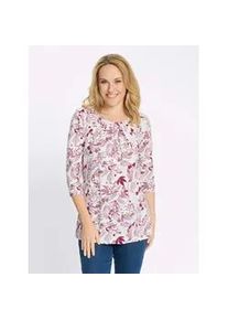 Longshirt Classic Basics "Longshirt", Damen, Gr. 44, altrosa, ecru, bedruckt, 100% Baumwolle, gebl&uuml;mt, gemustert, Rundhals, Shirts Longshirt