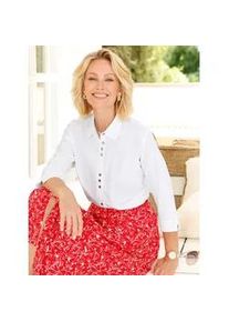 Hemdbluse Classic Basics, Damen, Gr. 42, ecru, 50% Baumwolle, 50% Polyester, unifarben, Blusen Hemdbluse