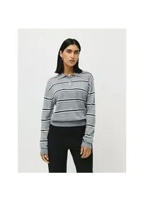 Strickpullover LEGER "Lilith, LeGer by Lena Gercke", Damen, Gr. 38, grau melange, striped, Strick, Obermaterial: 50% Wolle, 25% Polyacryl, 25% Polyamid, gemustert, gestreift, mehrfarbig, regular fit normal, Rundhals, eingesetzt Rippb&uuml;ndchen, Pullover Strickpullover, Regular fit mit Rundhalsausschnitt
