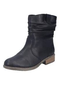 Winterboots Rieker, Damen, Gr. 38 (5), schwarz, Lederimitat, unifarben, Schuhe Winterboots, Winterstiefelette, Blockabsatz, Warmfutter, geraffter slouchy Schaft, Topseller