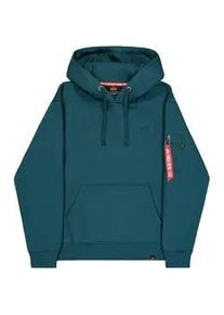 Hoodie Alpha Industries "Backprint Hoodie ", Herren, Gr. XXL, deep petrol, Obermaterial: 80% Baumwolle, 20% Polyester, regular fit, Sweatshirts Hoodie