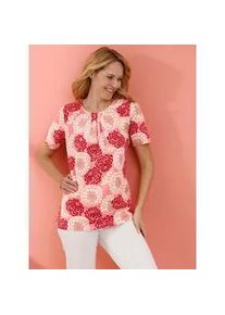 Longshirt Classic Basics "Longshirt", Damen, Gr. 46, flamingo, ecru, bedruckt, 100% Baumwolle, gebl&uuml;mt, gemustert, mehrfarbig, Rundhals, Shirts Longshirt