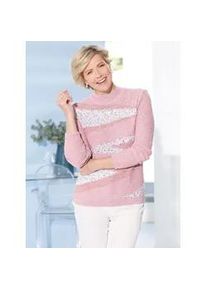 Classic Dog Stehkragenpullover CLASSIC "Stehkragen-Pullover", Damen, Gr. 46, ros&eacute;, gemustert, 50% Polyester, 50% Polyacryl, gemustert, mehrfarbig, Pullover Stehkragenpullover