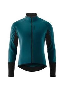 Fahrradjacke Gonso "ROAD JACKET SOFTSHELL 2 M", Herren, Gr. XXL, fossil blau, 80% Polyester, 15% Polyamid, 5% Elasthan, Rundhals, Jacken Fahrradjacke, Herren Softshell-Jacke, atmungsaktive Radjacke, Tight Fit