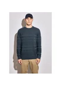 Rundhalspullover Street One MEN, Herren, Gr. XL44, blau (dusk blau), Web, 100% Baumwolle, unifarben, normal normal, Rundhals, Rippb&uuml;ndchen, Pullover Rundhalspullover, aus reiner Baumwolle