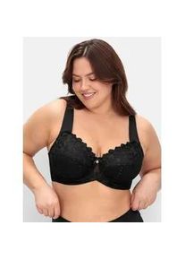 B&uuml;gel-BH sheego, Damen, Gr. 95, Cup F, schwarz, 82% Polyamid, 18% Elasthan, Netzmaterial:10% Elasthan, 90% Polyamid, BHs B&uuml;gel-BH