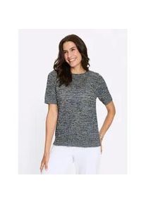 Strickpullover Inspirationen "Baumwoll-Pullover", Damen, Gr. 36, jeansblau, schwarz, gemustert, 100% Baumwolle, gemustert, mehrfarbig, Pullover Strickpullover