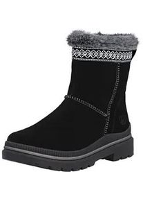 Stiefelette Remonte "Remonte Stiefelette Veloursleder", Damen, Gr. 37, schwarz, grau, Veloursleder, Schuhe Stiefelette