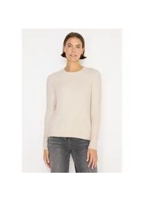 Cecil Strickpullover STREET ONE, Damen, Gr. L (42), oat milk beige melange, Stoff, 37% Baumwolle, 34% Polyacryl, 26% Polyester, 3% Elasthan, unifarben, comfort fit normal, Rundhals, elastischer Bund, Pullover Strickpullover, mit Strick-Detail