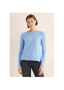 Strickpullover Street One, Damen, Gr. XXL (46), sporty light blau melange, Stoff, 37% Baumwolle, 34% Polyacryl, 26% Polyester, 3% Elasthan, unifarben, comfort fit normal, Rundhals, elastischer Bund, Pullover Strickpullover, mit Strick-Detail