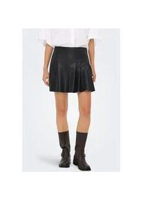 Lederimitatrock Only "ONLARTZY LIFE HW FAUX LEA PLE SKIRT PNT", Damen, Gr. XS (34), schwarz, Web, Obermaterial: 100% Polyester, unifarben, kurz, R&ouml;cke