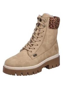 Schn&uuml;rstiefelette Rieker "Rieker Stiefelette Lederimitat", Damen, Gr. 42, hellbraun, Lederimitat, Schuhe Schn&uuml;rstiefelette