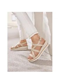 Sandalette Heine, Damen, Gr. 38, creme, Glattleder, Leder, Rindsleder, Schuhe Sandalette