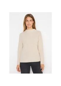 Strickpullover Cecil, Damen, Gr. L (42), oat milk beige melange, Web, 100% Baumwolle, unifarben, comfort fit normal, Rundhals, abgesteppt, Pullover Strickpullover, aus reiner Baumwolle