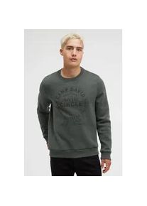 Sweater CAMP DAVID, Herren, Gr. S, schwarz forest, Sweatware, Material: 65% Baumwolle, 35% Polyester, bedruckt, relaxed fit normal, Rundhals, eingesetzt Rippb&uuml;ndchen, Sweatshirts Sweater, mit weicher Innenseite