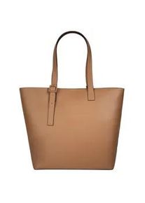 Shopper Bugatti "ZITA", Damen, Gr. B/H/T: 44cm x 34cm x 17cm onesize, braun (cognac), Kunstfaser, clean, Taschen Shopper