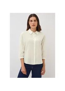 Hemdbluse Cecil, Damen, Gr. XXL (46), wei&szlig; (vanillewei&szlig;), Web, 100% Baumwolle, unifarben, normal normal, V-Ausschnitt, normaler Saum, Blusen Hemdbluse, 2in1 Optik