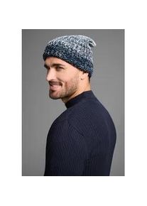 MAN'S WORLD Strickm&uuml;tze MAN'S WORLD, Herren, blau (marine, wei&szlig; melange), Kunstfaser, gemustert, meliert, M&uuml;tzen Strickm&uuml;tze, in auff&auml;lliger Melange-Optik - NEW