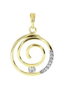 Kettenanh&auml;nger OSTSEE-SCHMUCK "OSTSEE-SCHMUCK Anh&auml;nger Spirale Anh&auml;nger Spirale", gelb, Schmuckanh&auml;nger, Damen, 22 x 12mm, Gelbgold 333, 0,9 g, Kettenanh&auml;nger