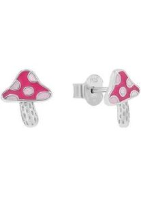 Paar Ohrstecker Amor "Pilz", silberfarben, rosa, pink, Ohrringe, M&auml;dchen, Silber 925 (Sterlingsilber)