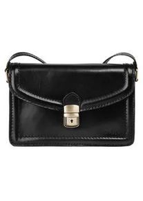 Umh&auml;ngetasche BAGAN, Damen, Gr. B/H/T: 21cm x 13cm x 5cm onesize, schwarz, Leder, beschichtet, gl&auml;nzend, Taschen Umh&auml;ngetasche, echt Leder, Made in Italy