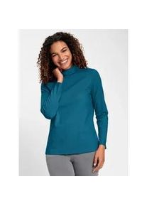 Rollkragenshirt Casual Looks "Rollkragen-Shirt", Damen, Gr. 36, blau (topas), 95% Baumwolle, 5% Elasthan, unifarben, Shirts