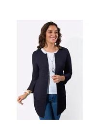 Strickjacke Casual Looks, Damen, Gr. 36, marine, 80% Polyacryl, 20% Baumwolle, unifarben, Strickjacken Strickjacke
