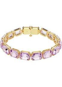 Armband Swarovski "Schmuck Geschenk Millenia Tennis Armkette", bunt (gelbgoldfarben, lila, lila), Armb&auml;nder, Damen, Metall, Armband, mit Swarovski Kristall