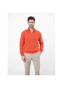 Sweatshirt Lerros "Troyer in Strukturqualit&auml;t", Herren, Gr. L, vivid rot, 100% Baumwolle, Sweatshirts Sweatshirt, Herrensweatshirt aus 100% Baumwolle & Troyer-Kragen mit Rei&szlig;verschluss