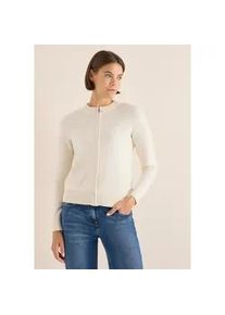 Cardigan Cecil, Damen, Gr. M (40), oat milk beige melange, Feinstrick, 37% Baumwolle, 34% Polyacryl, 26% Polyester, 3% Elasthan, unifarben, comfort fit normal, Rundhals, B&uuml;ndchen, Strickjacken, im angenehmen Materialmix