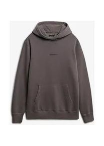 Kapuzensweatshirt Superdry "MICRO LOGO HOOD", Herren, Gr. XL, grau (schwarz pebble grau), angeraute Sweatware, Obermaterial: 80% Baumwolle, 20% Polyester, unifarben, relaxed fit, Rundhals, Rippb&uuml;ndchen, Sweatshirts