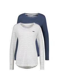 alife and kickin Langarmshirt ALIFE & KICKIN "Damen LeaAK", Damen, Gr. XS, blau (cloudy), 60% Baumwolle, 40% Polyester, Shirts Langarmshirt