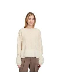 Strickpullover Betty Barclay "Damen mit Effektgarn", Damen, Gr. 44, beige, Strick, Obermaterial: 43% Polyacryl, 40% Polyamid, 17% Polyester, l&auml;ssig geschnitten normal, U-Boot-Ausschnitt, Pullover Strickpullover