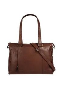 SPIKES & SPARROW Shopper SPIKES & SPARROW, Damen, Gr. B/H/T: 41cm x 29cm x 11cm onesize, braun (cognac), Leder, leicht gl&auml;nzend, unifarben, Taschen Shopper, echt Leder