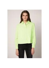 Langarmbluse STREET ONE STUDIO, Damen, Gr. 46, flare gr&uuml;n, Web, 100% Baumwolle, unifarben, normal normal, V-Ausschnitt, B&uuml;ndchen, Blusen, aus reiner Baumwolle