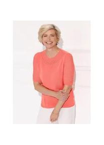 Classic Dog Ajourpullover CLASSIC "Ajour-Pullover", Damen, Gr. 52, flamingo, 100% Polyacryl, unifarben, Pullover