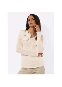 CR&Eacute;ATION L Strickpullover CREATION L "Lyocell-Mix-Pullover", Damen, Gr. 50, ecru, 40% Polyacryl, 40% Lyocell, 20% Polyamid, unifarben, Pullover Strickpullover