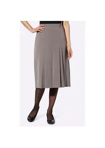 Classic Dog Faltenrock CLASSIC, Damen, Gr. 40, grau (taupe, meliert), 75% Polyester, 20% Viskose, 5% Elasthan, unifarben, wadenlang, R&ouml;cke