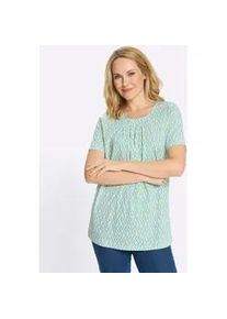 Longshirt Classic Basics "Longshirt", Damen, Gr. 56, himmelblau, reseda, bedruckt, 100% Baumwolle, gemustert, mehrfarbig, Rundhals, Shirts Longshirt