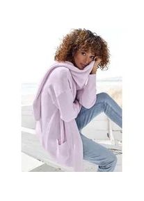 Strickjacke Vivance, Damen, Gr. 40/42, flieder meliert, Strick, Obermaterial: 53% Polyester, 37% Polyacryl, 10% Polyamid, meliert, figurumspielend Po-bedeckend, ohne Ausschnitt, Strickjacken Strickjacke, aus kuscheliger Strickqualit&auml;t, Cardigan